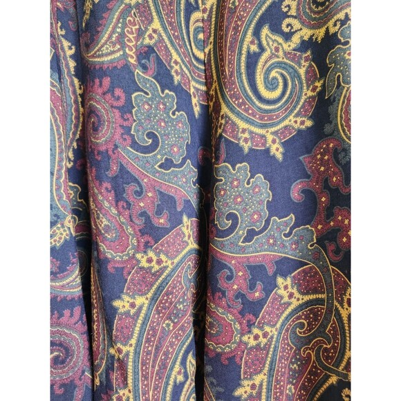 Retro Paisley A Line Circle Skirt Size Large / 12 Preppy Floral Academia - Picture 3 of 8